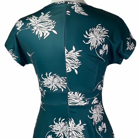 Homeyee floral casual A-Line midi dress size 4 - Picture 2 of 9